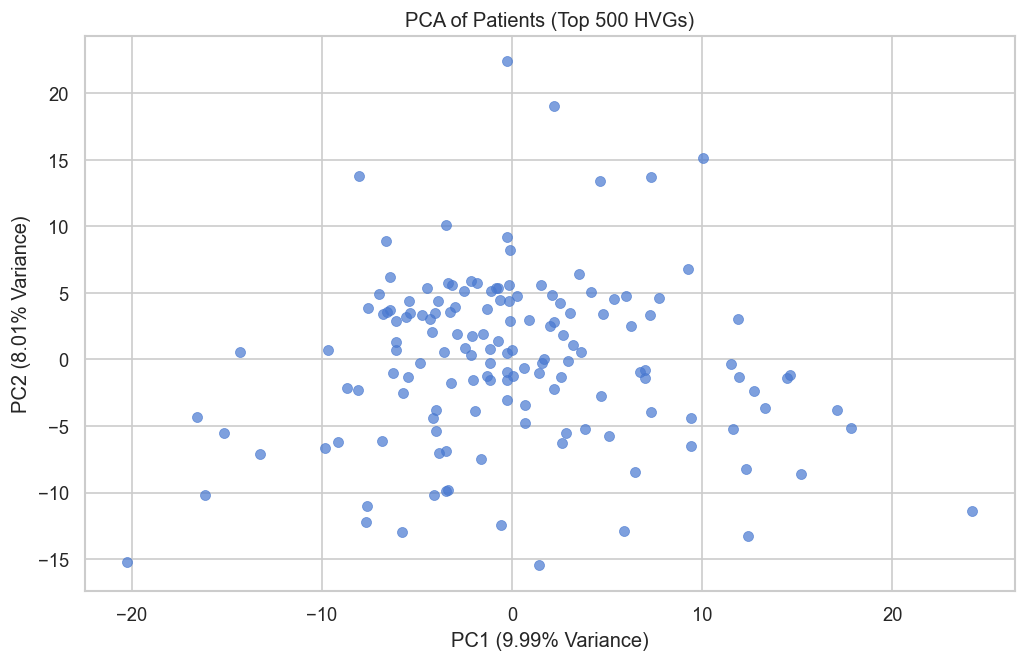 PCA of Patients — Top 500 HVGs