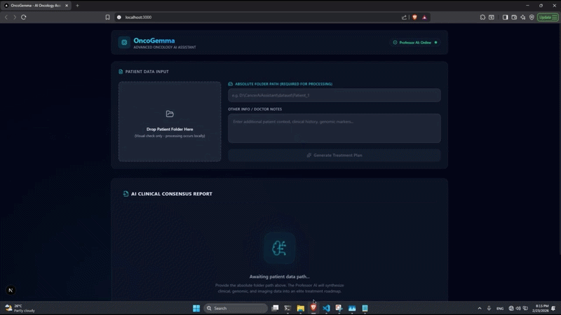 OncoGemma Live Web Application Real-Time Ingestion Walkthrough